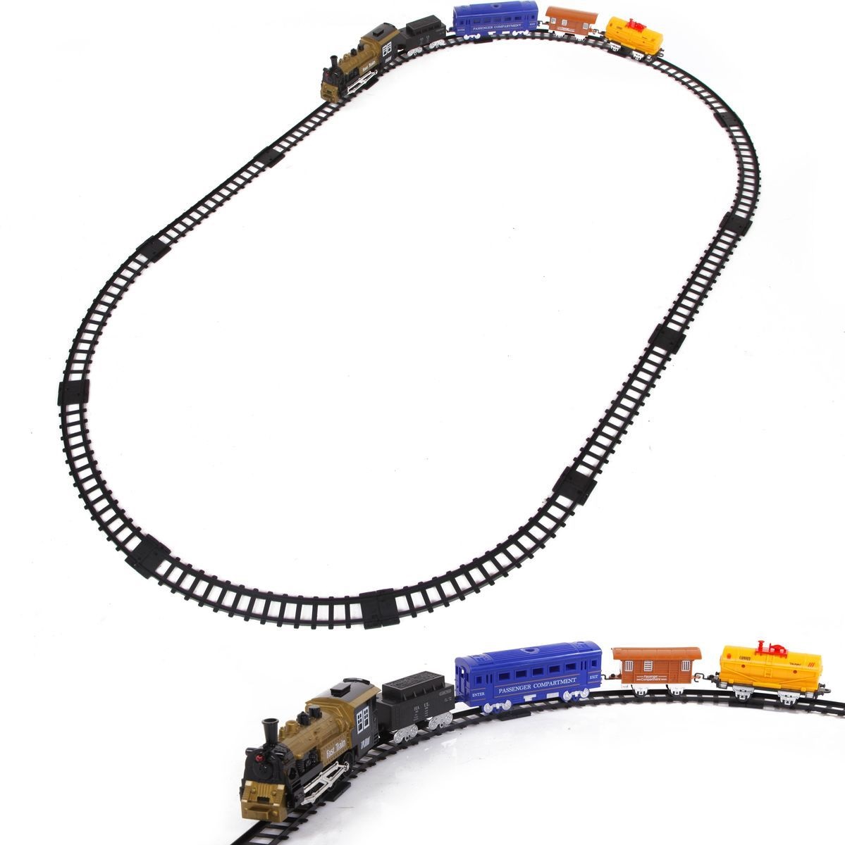 Железная дорога со световыми, звуковыми эффектами и дымом – Classic train Железная дорога со световыми, звуковыми эффектами и дымом – Classic trainДетская железная дорога<br>Железная дорога со световыми, звуковыми эффектами и дымом – Classic train<br>
