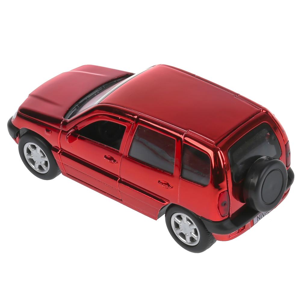 Инерционная металлическая модель - Chevrolet Niva хром, 12 см, цвет красный  