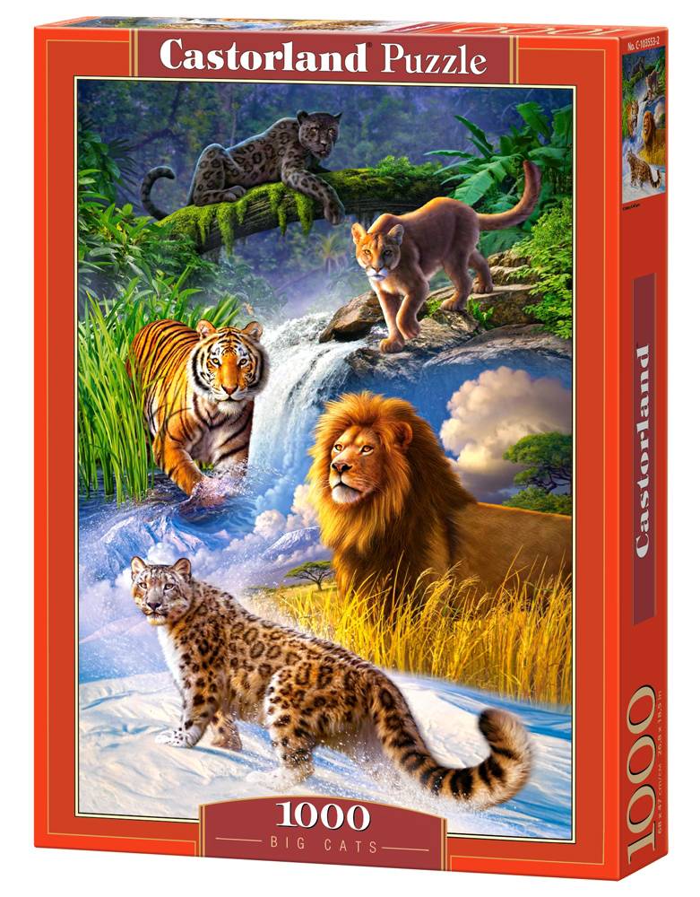 Пазл Castorland 1000 деталей Дикие кошки Пазл Castorland 1000 деталей Дикие кошкиПазлы<br>Пазл Castorland 1000 деталей Дикие кошки<br>