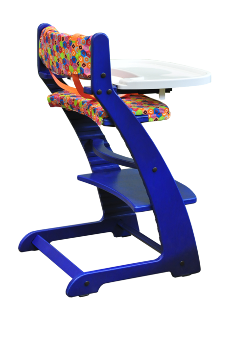 Растущий стул Praktikk, цвет - Синий + комплект для кормления  