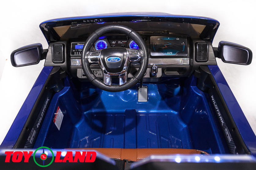 Электромобиль – Ford Ranger 2017 New 4x4, синий, свет и звук  