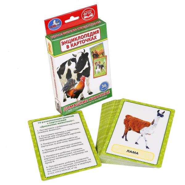 Карточки развивающие – Домашние животные, 36 карточек  