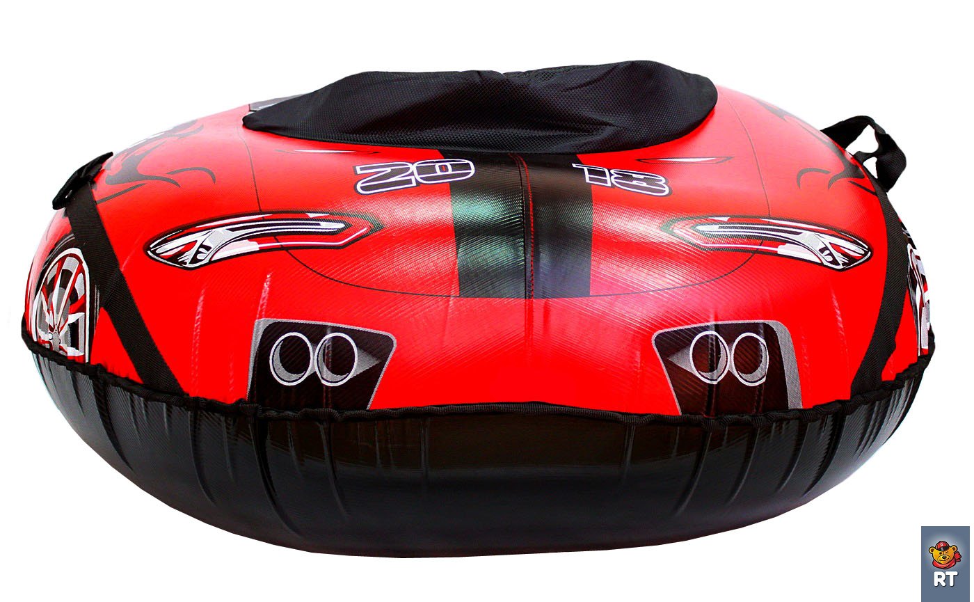 Санки надувные овальные - Машинка Comfort – Ferrari, красная  
