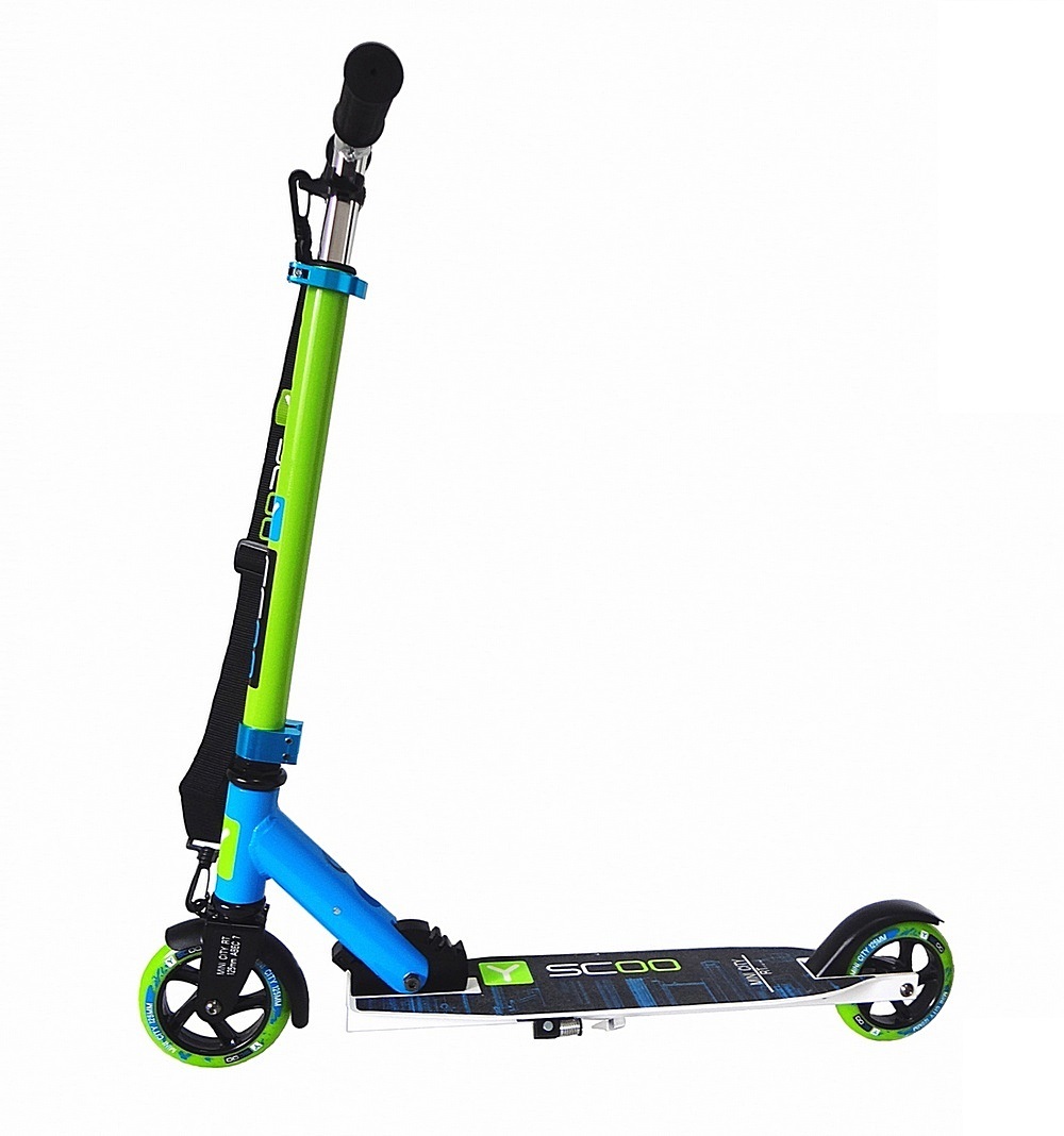 Двухколесный самокат Mini City 125 Montreal kiwi+light blue Y-Scoo, 4415RT