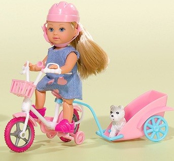 Кукла Еви на велосипеде  