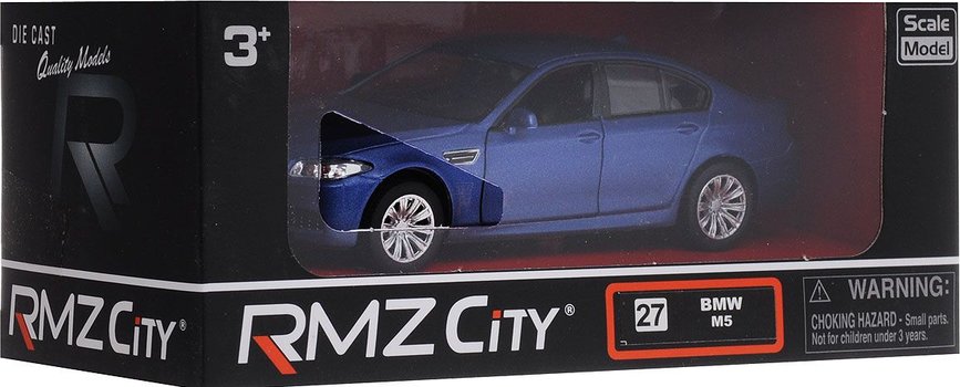 Машина металлическая BMW M5, RMZ City, 1:32, инерционная, голубой матовый  