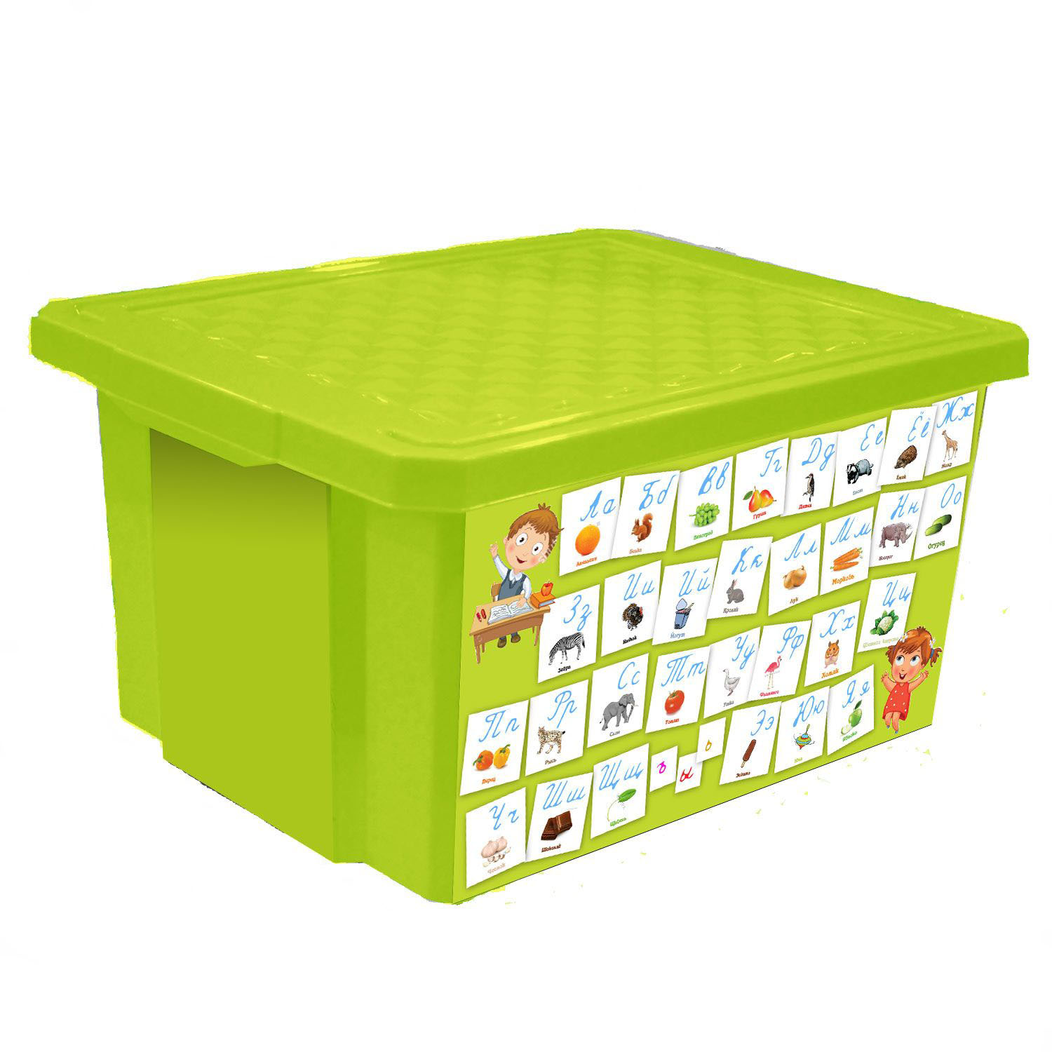 Ящик для игрушек X-Box Обучайка - Азбука, салатовый  
