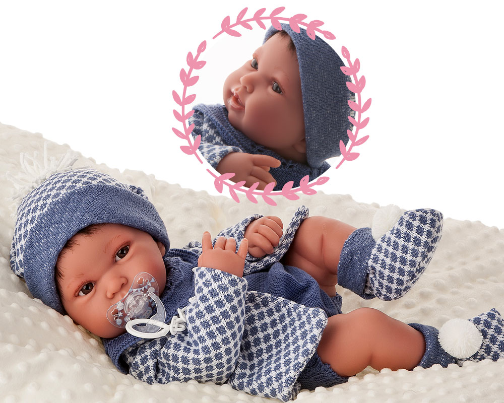 Кукла-младенец Анжело в голубом, 42 см  