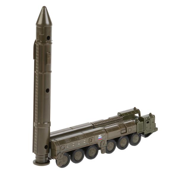 Металлическая инерционная модель РСЗО - Тополь с ракетой, 15 см  