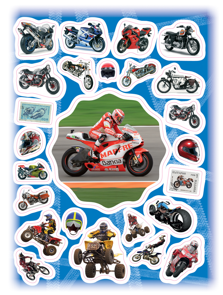 Наклейки – Мотоциклы, 100 наклеек  
