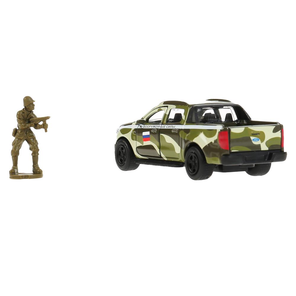 Машина Ford Ranger 12 см с солдатом 4,5 см двери и багажник открываются металлическая инерционная   