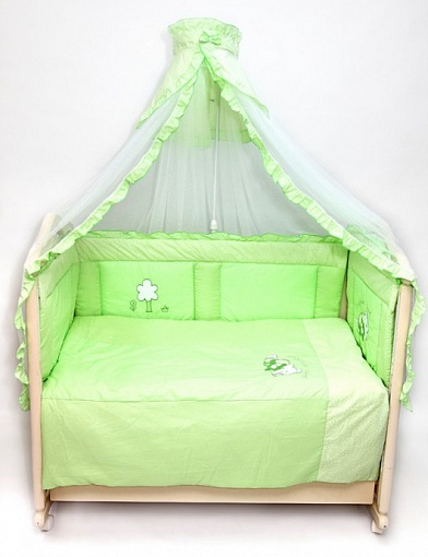 Бампер в кроватку - Светик, зеленый  