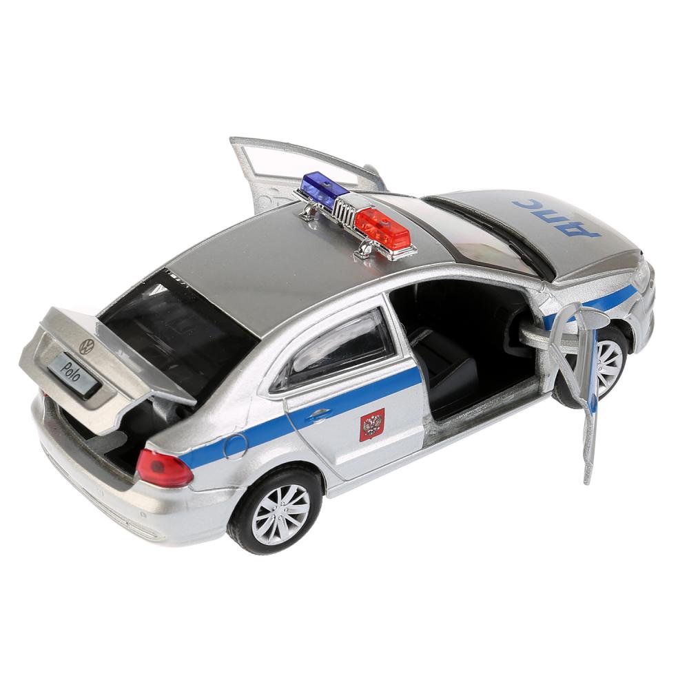 Металлическая инерционная модель – VW Polo Полиция, 12 см  