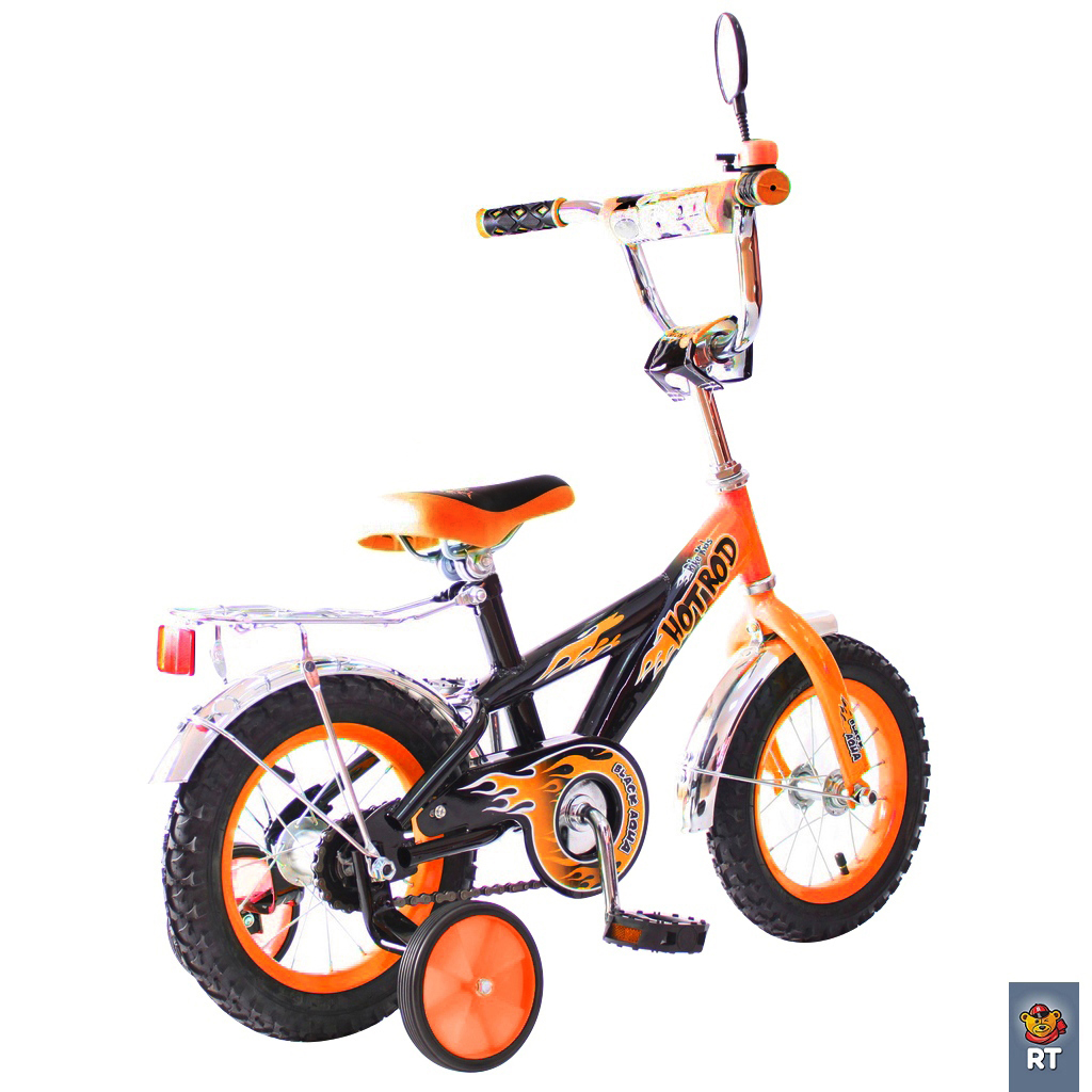 Двухколесный велосипед Hot-Rod, диаметр колес 12 дюймов, оранжевый  