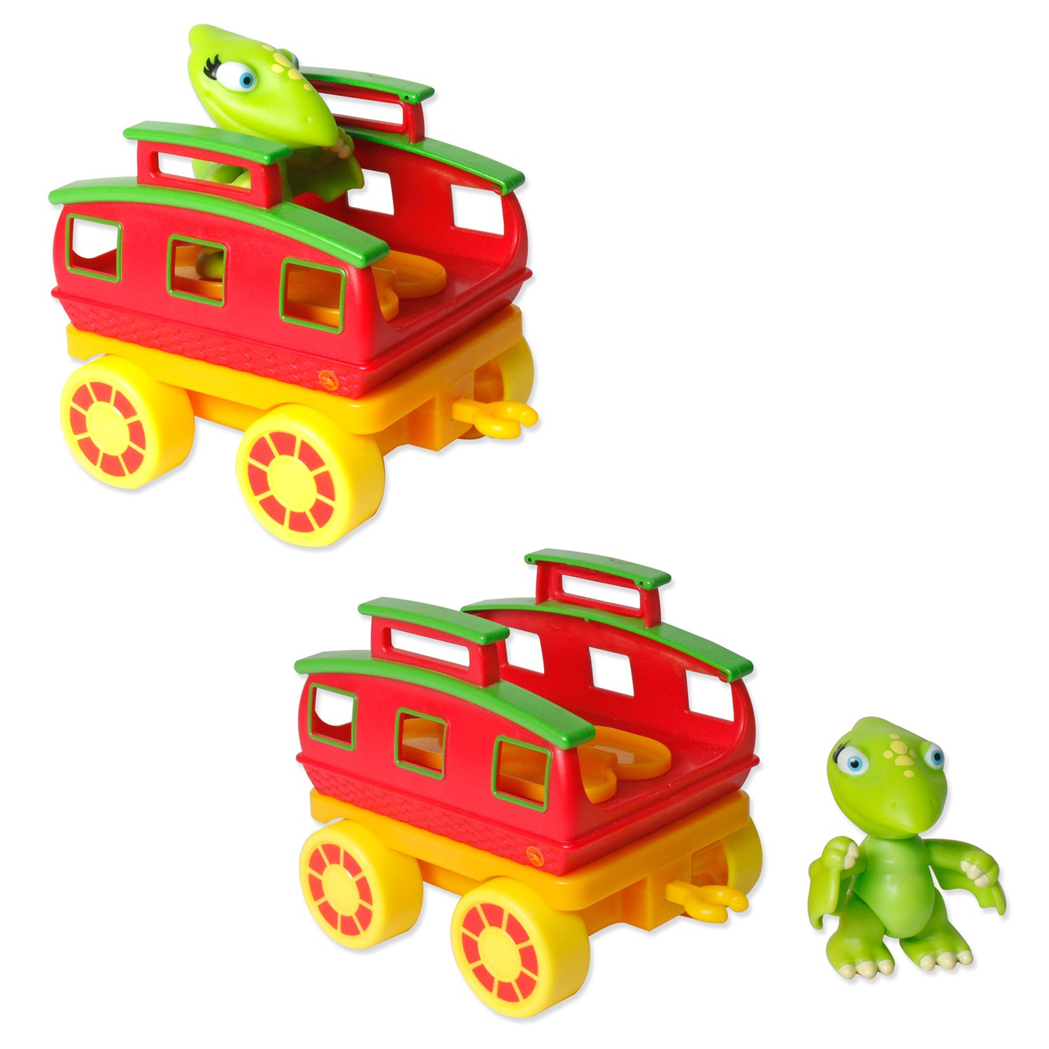Игровой набор из сери Поезд Динозавров с подвижной фигуркой Тайни 8 см и вагончиком 13х10 см.  