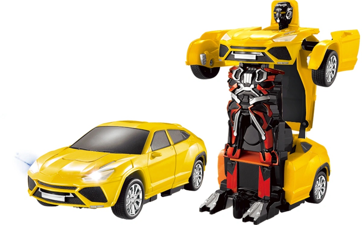 Робот на р/у 2,4GHz, трансформирующийся в легковую машину, желтый   