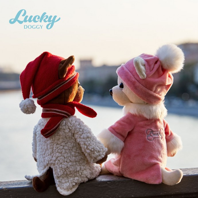 Мягкая игрушка - Собачка из серии Lucky Kiki: Зимняя сказка, Lucky Doggy  