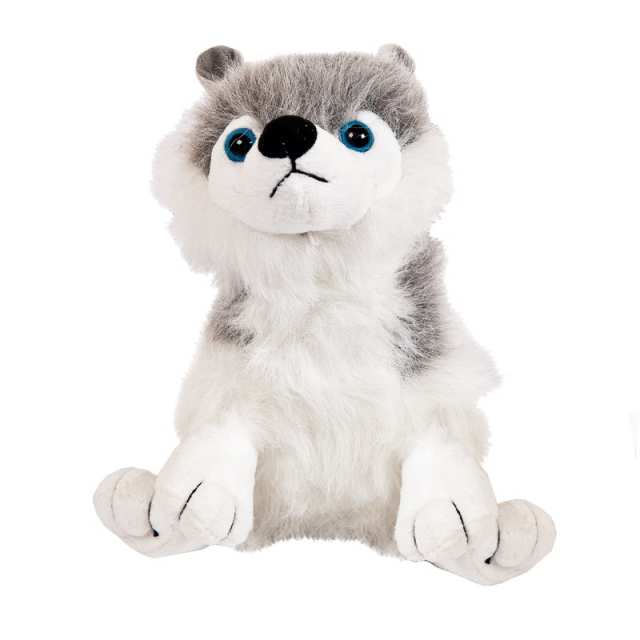 Мягкая игрушка – Собака серая с белым, 18 см  