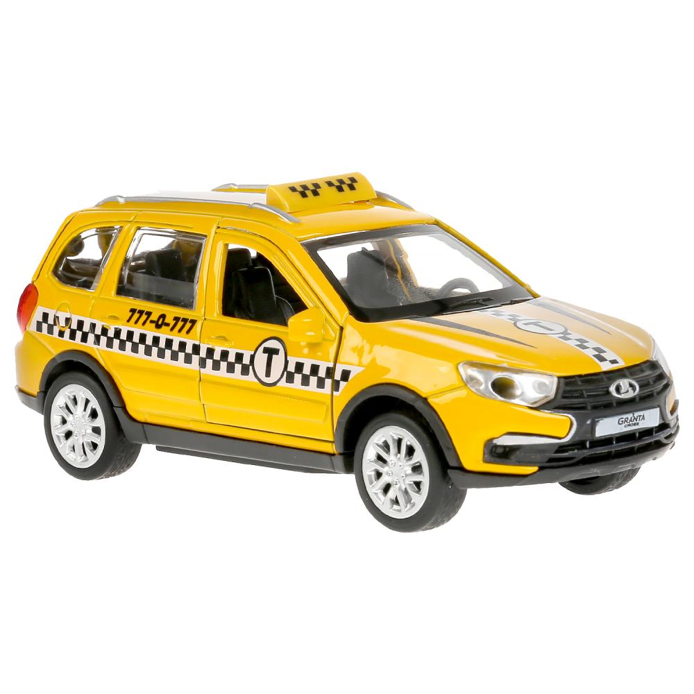 Машина Lada Granta Cross 2019 – Такси, 12 см, свет-звук, инерционный механизм, цвет желтый  