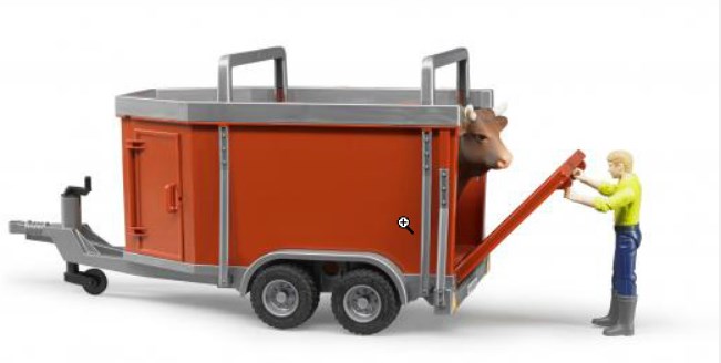 Прицеп для перевозки крупного рогатого скота с коровой  