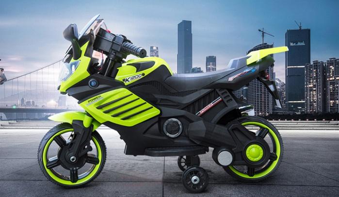 Электромотоцикл - Minimoto LQ 158, зеленый, свет и звук  