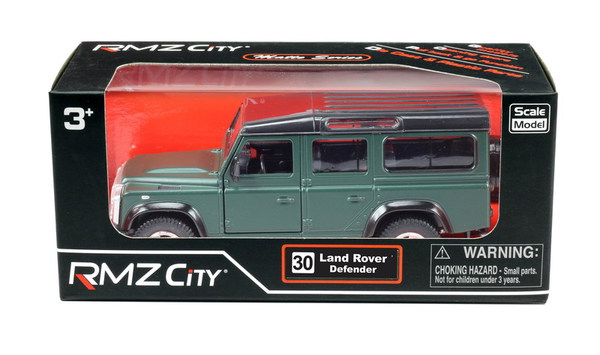 Металлическая инерционная машина RMZ City - Land Rover Defender, 1:32, темно-зеленый матовый  