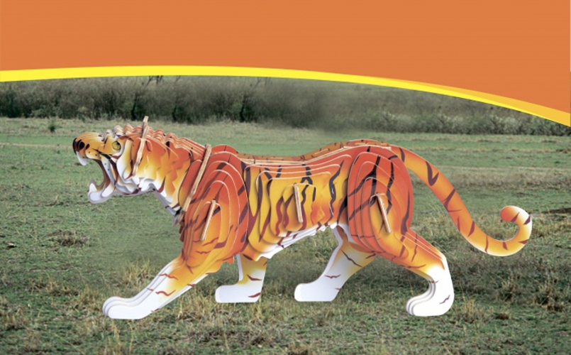 Модель деревянная сборная – Тигр, 6 пластин  