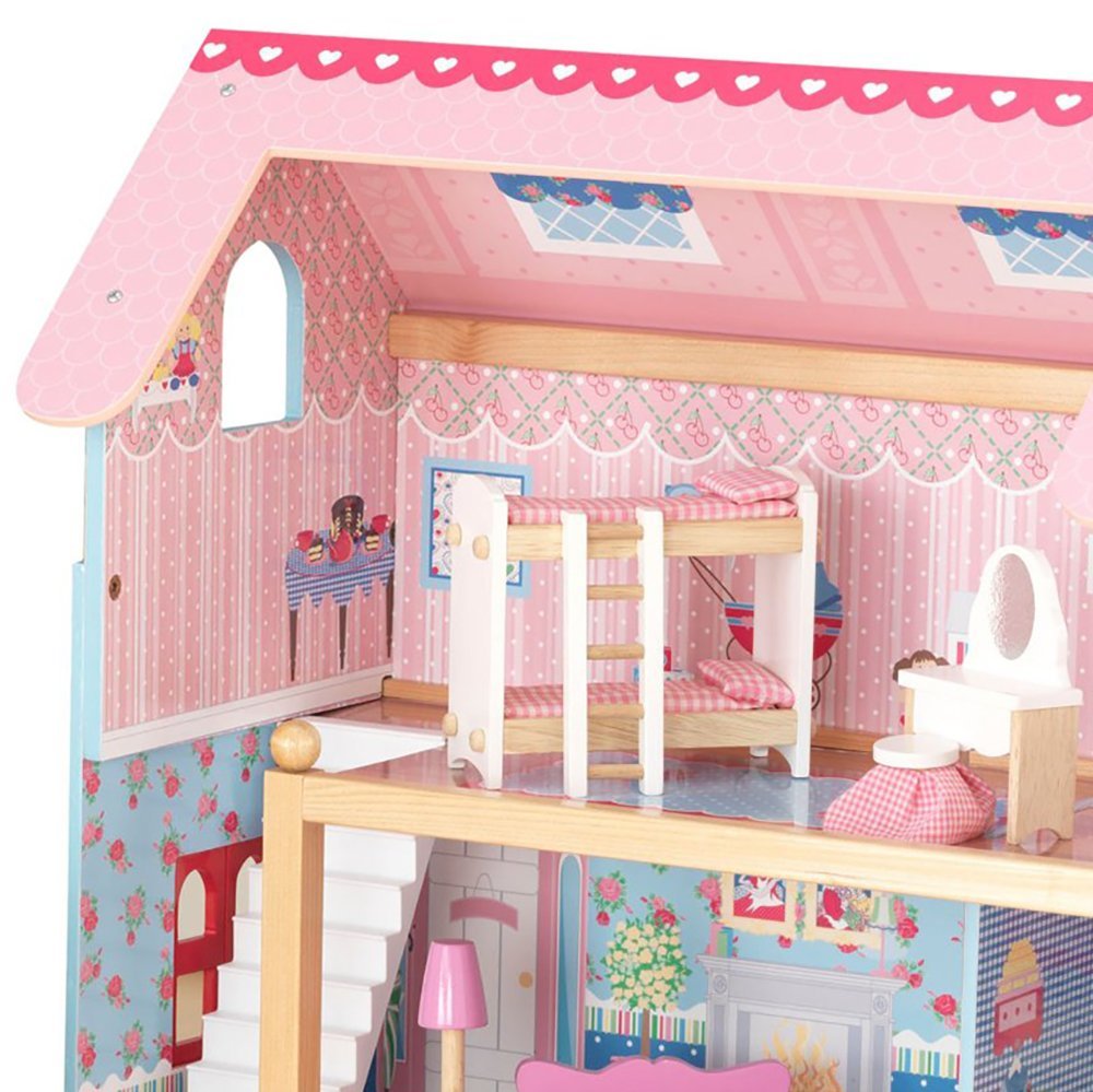 Кукольный домик - Открытый коттедж Chelsea, с мебелью 19 элементов  