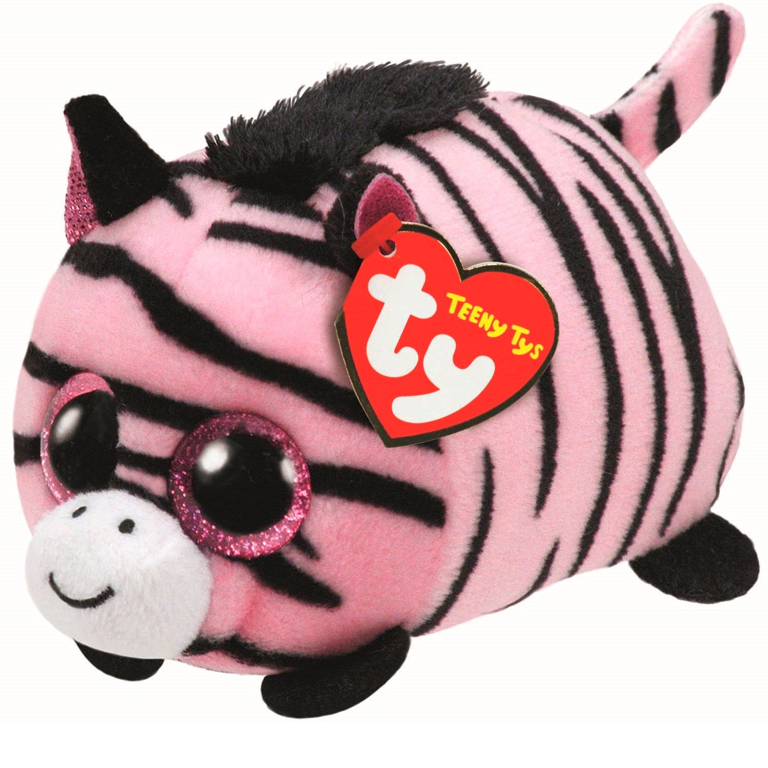 Мягкая игрушка Teeny Tys - Зебра Pennie, розовая, 11 см  