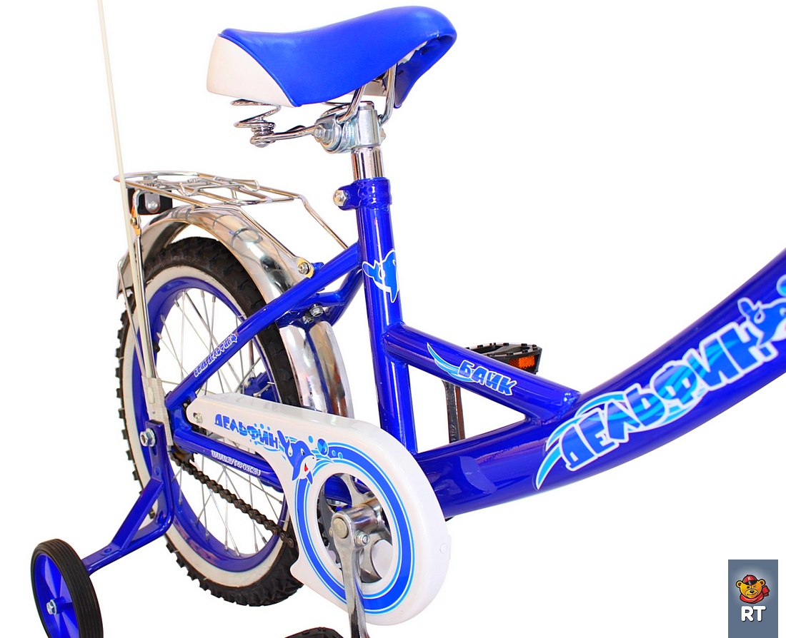 Двухколесный велосипед Дельфин, диаметр колес 12 дюймов, синий  