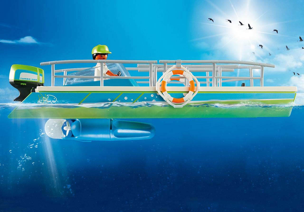 Игровой промо-набор – Лодка со стеклянным дном с подводным двигателем  