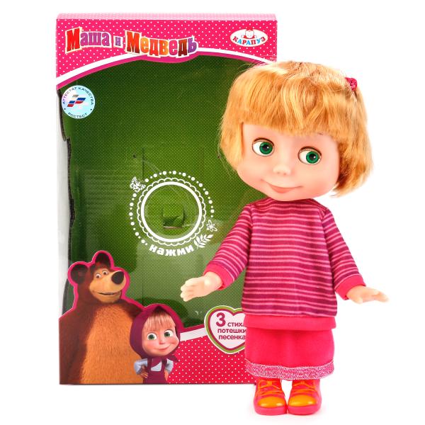 Интерактивная кукла Маша и Медведь – Маша в свитере, 25 см, звук sim) 