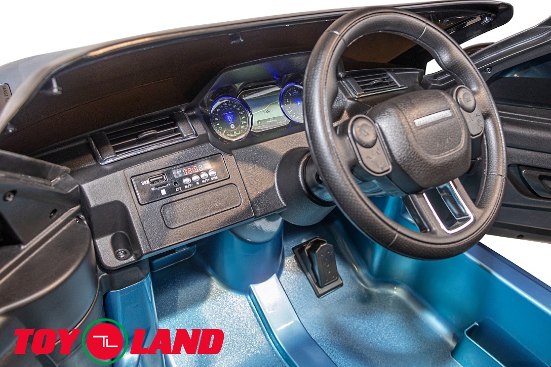 Электромобиль Джип Range Rover Velar, синий краска, свет и звук  