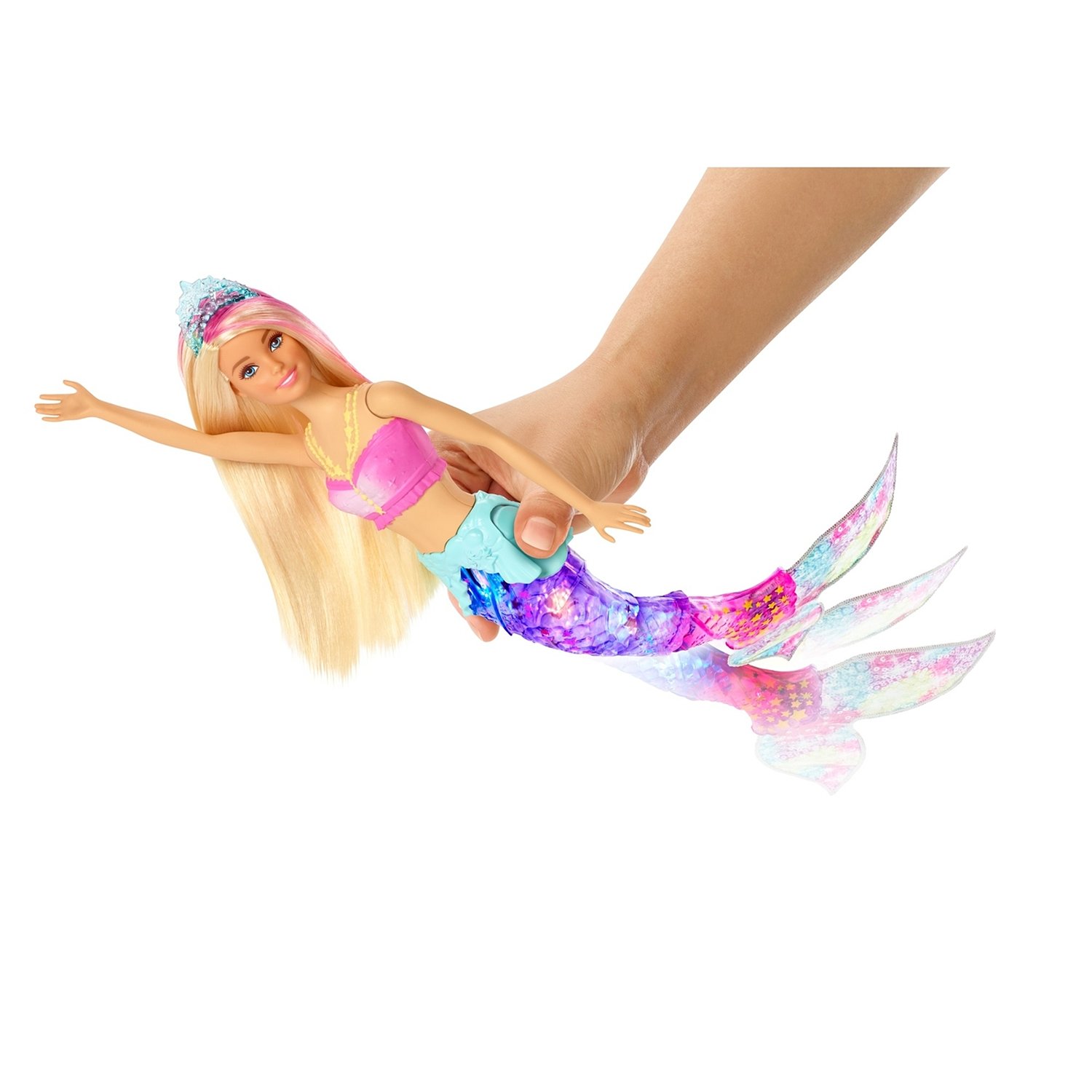 Кукла Barbie® Сверкающая русалочка, хвост светится  