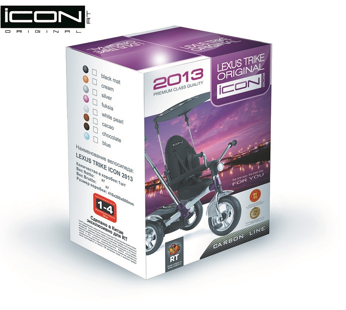 Детский трехколесный велосипед ICON 2 RT original fuksia angel