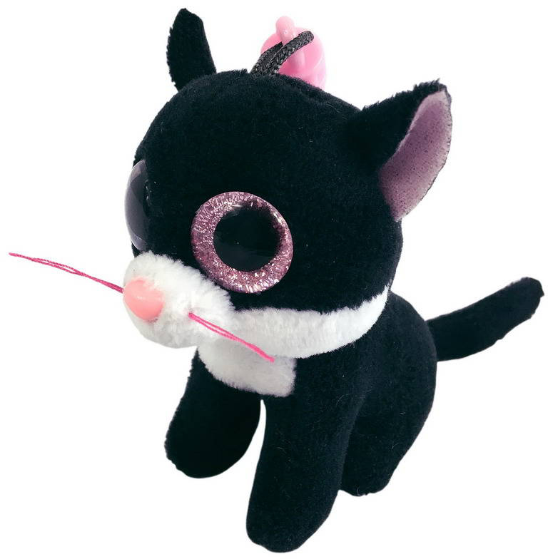Мягкая игрушка - Котенок черный, на брелоке 8 см  