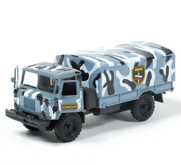 Машина металлическая инерционная - ГАЗ 66 - ОМОН, со светом и звуком, 1:43 Машина металлическая инерционная - ГАЗ 66 - ОМОН, со светом и звуком, 1:43Грузовые модели<br>Машина металлическая инерционная - ГАЗ 66 - ОМОН, со светом и звуком, 1:43<br>