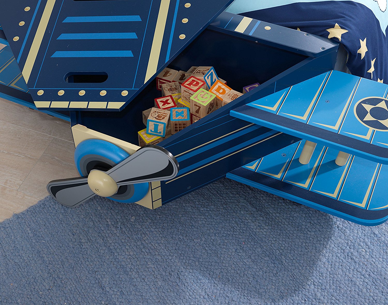 Детская кровать – Самолет, с ящиком для белья  