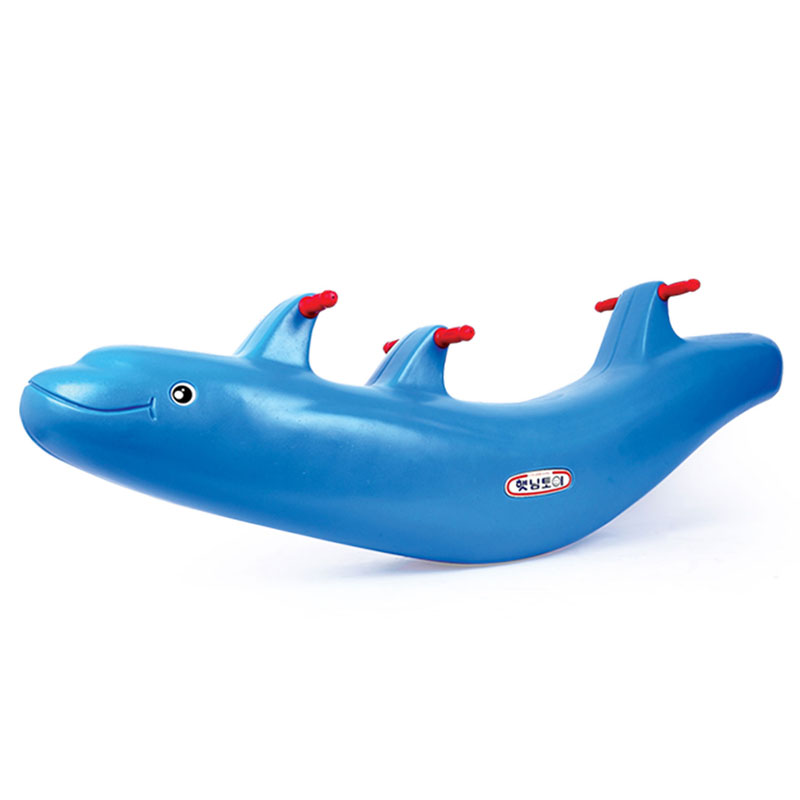 Детские напольные качели Дельфин для дома и улицы для трех детей, голубой  