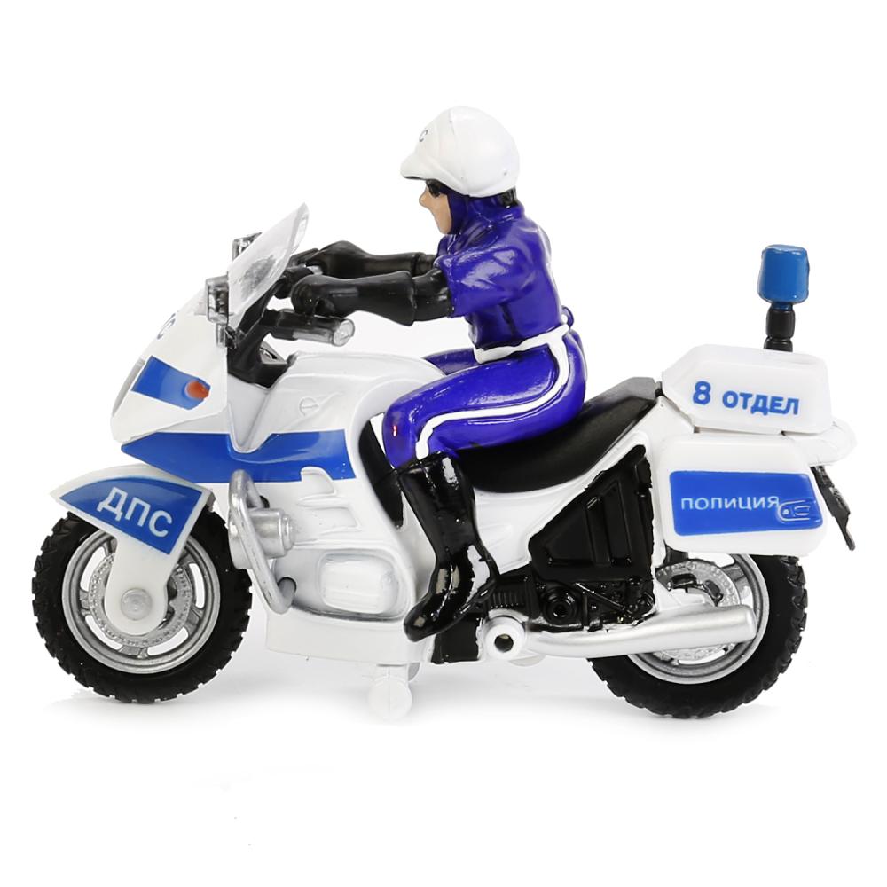 Мотоцикл Полиция ДПС, металлический инерционныйс фигуркой  
