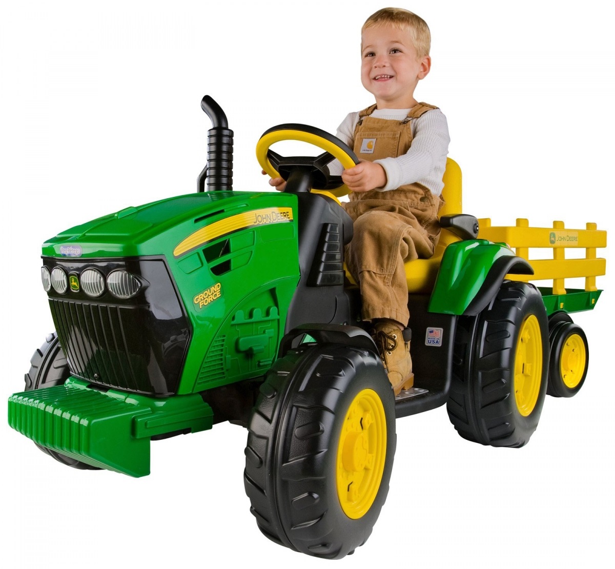 Электроприводной трактор Peg-Perego JD Ground Force trailer OR0047 Электроприводной трактор Peg-Perego JD Ground Force trailer OR0047Детские квадроциклы на аккумуляторе<br>Электроприводной трактор Peg-Perego JD Ground Force trailer OR0047<br>