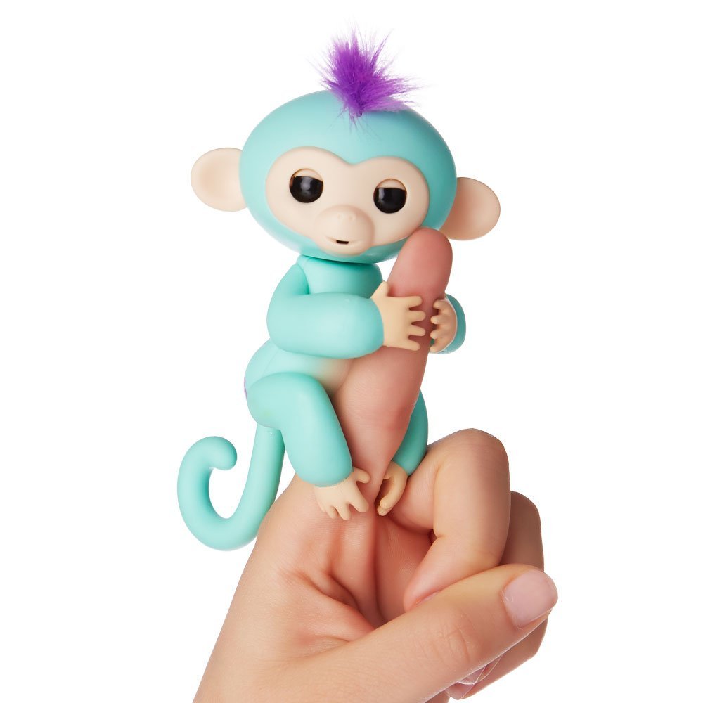 Интерактивная ручная обезьянка Fingerlings WowWee – Зоя, зеленая, 12 см  