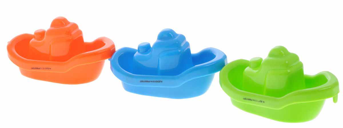 Игрушки для ванны - 3 цветные лодочки  
