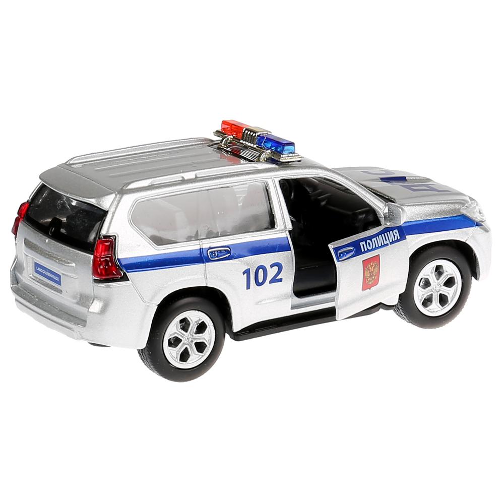 Машина металлическая свет-звук Toyota Prado Полиция, 12 см., открываются двери, инерционная  
