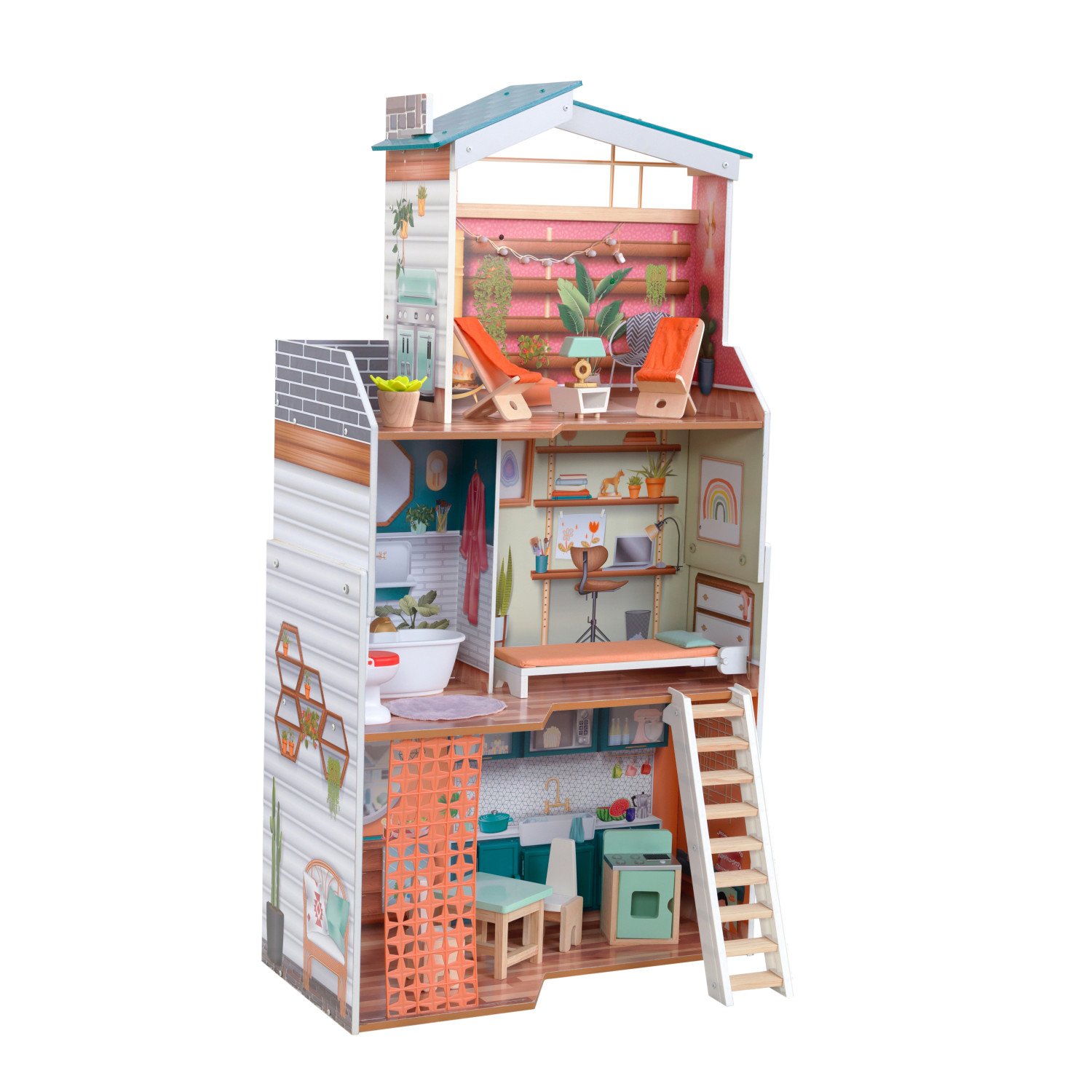 Кукольный домик с мебелью – Марлоу, 14 элементов  