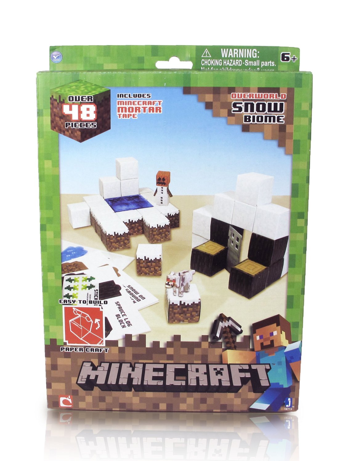 Конструктор из бумаги Minecraft - Снежный биом, 48 деталей, наклейки  