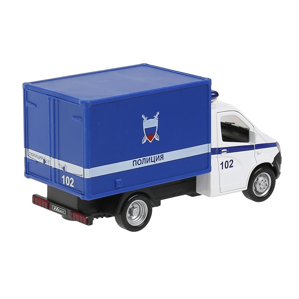 Машина Газель Next - Полиция, 14 см, цвет синий, открываются двери, инерционный механизм  