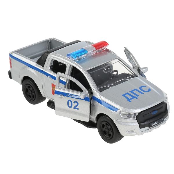 Машина Полиция Ford Ranger 12 см с фигуркой двери и багажник открываются металлическая инерционная  