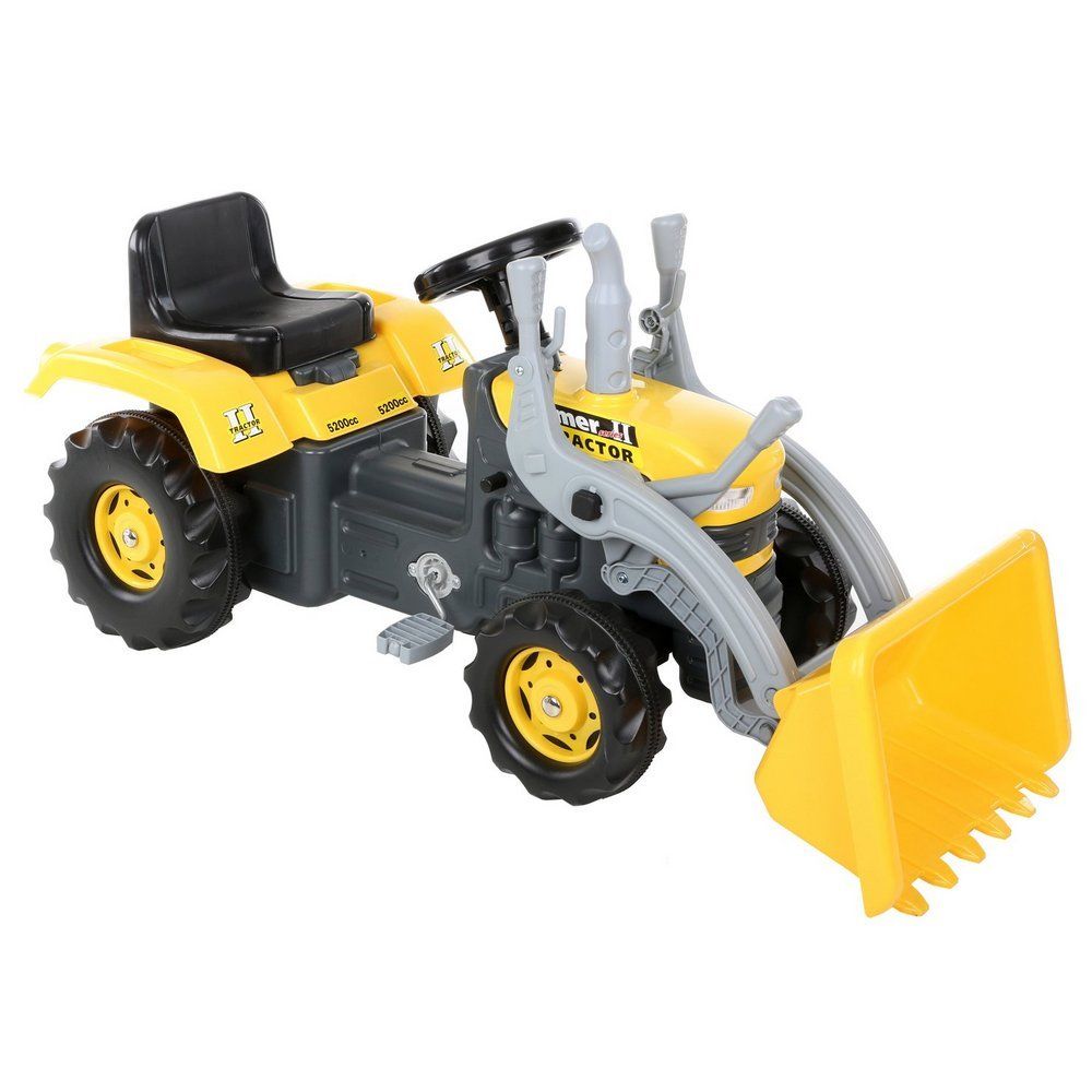 Педальный трактор-экскаватор, желто-черный  