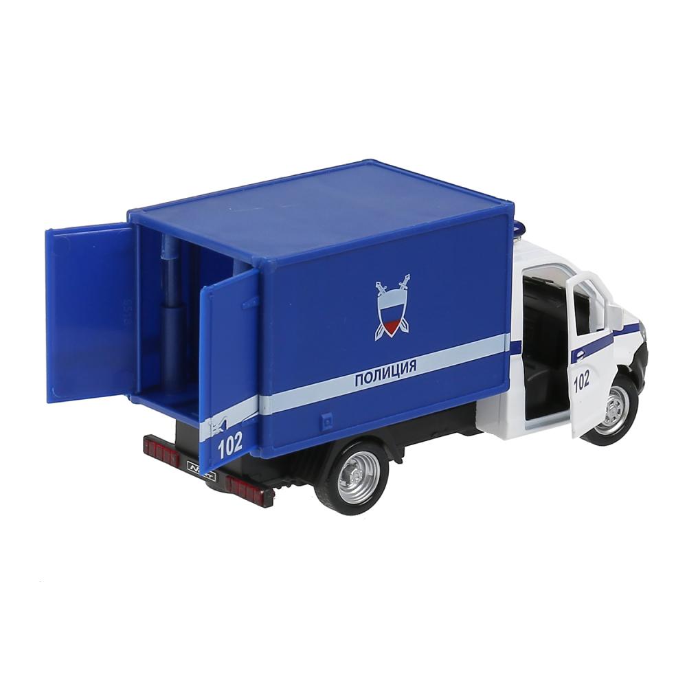 Машина Газель Next - Полиция, 14 см, цвет синий, открываются двери, инерционный механизм  